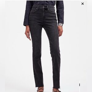 Madewell women’s mid rise black grey wash jeans NWT size 26 slim straight style